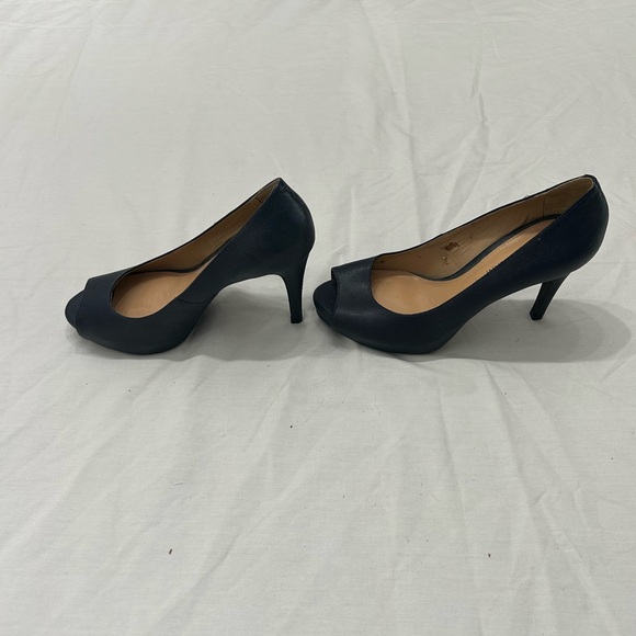Excellent Condition Antonio Melani Black Peep Toe Heels Size 8.5 - Picture 4 of 6